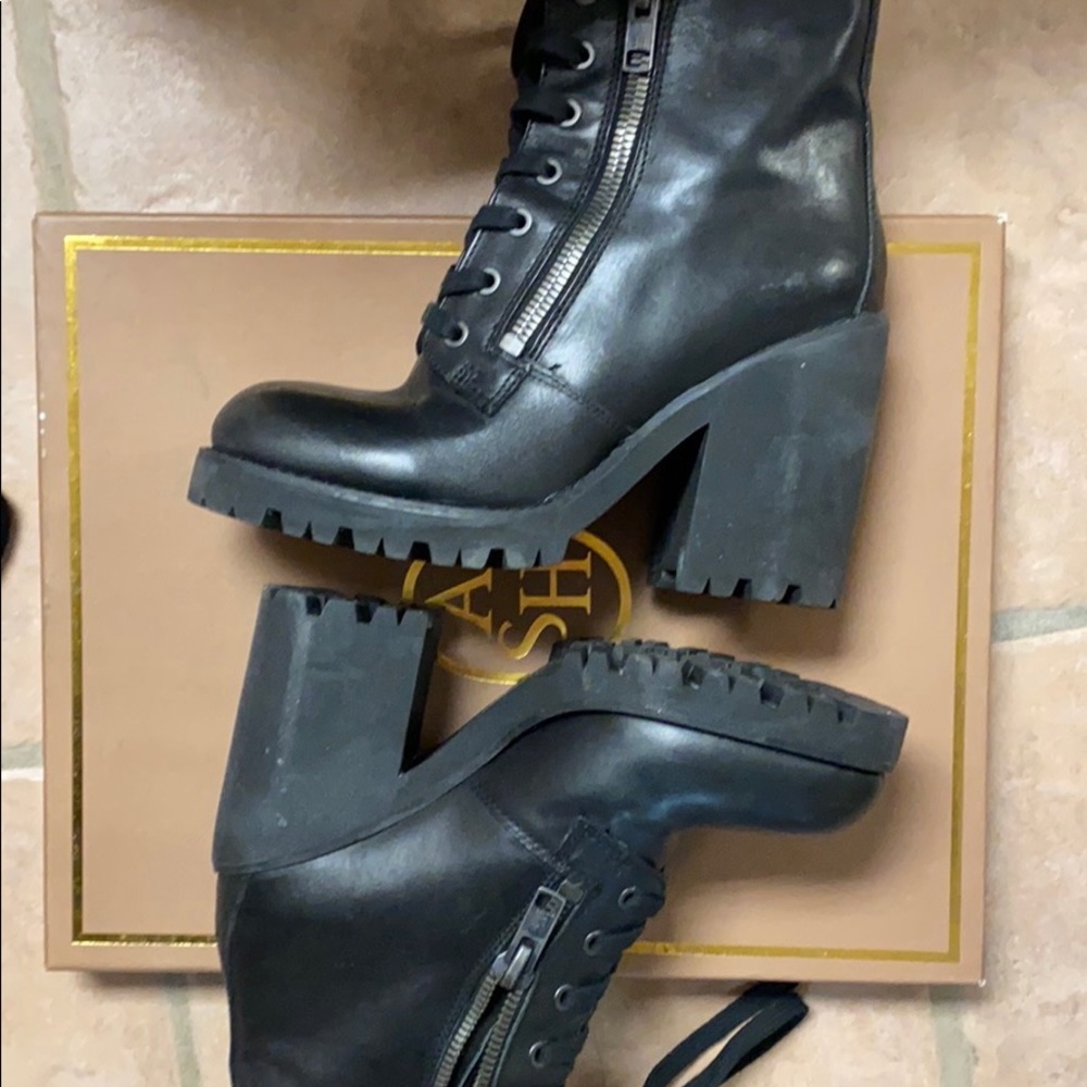 ASH Poker Black Leather Combat Boot 🔥
